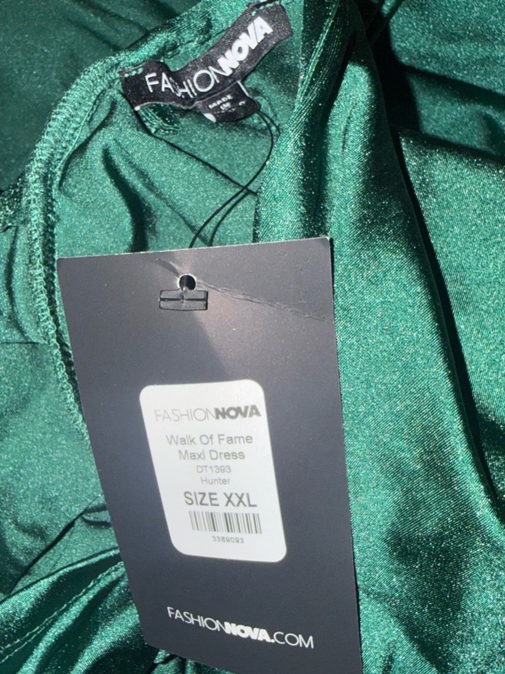 Fashion Nova Emerald Green Maxi Dress with Thigh Slit - Picture 4 of 7
